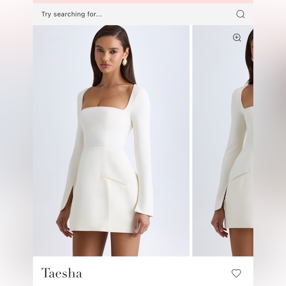 Oh Polly Cream Long Sleeve Mini Dress